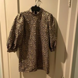 Leopard print metallic dress